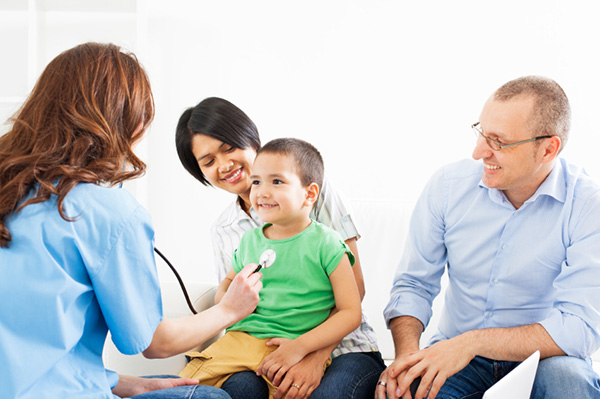 family-in-doctors-office