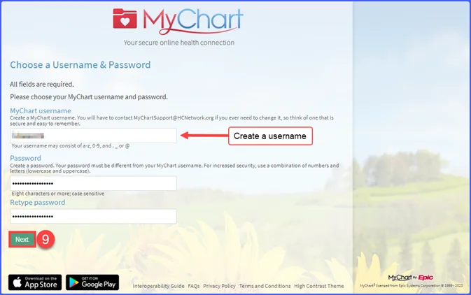 MyChart step 5